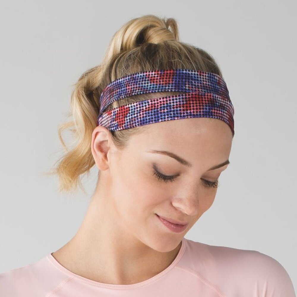 Lululemon Sweat It Out Headband - Checker Blooms Multi